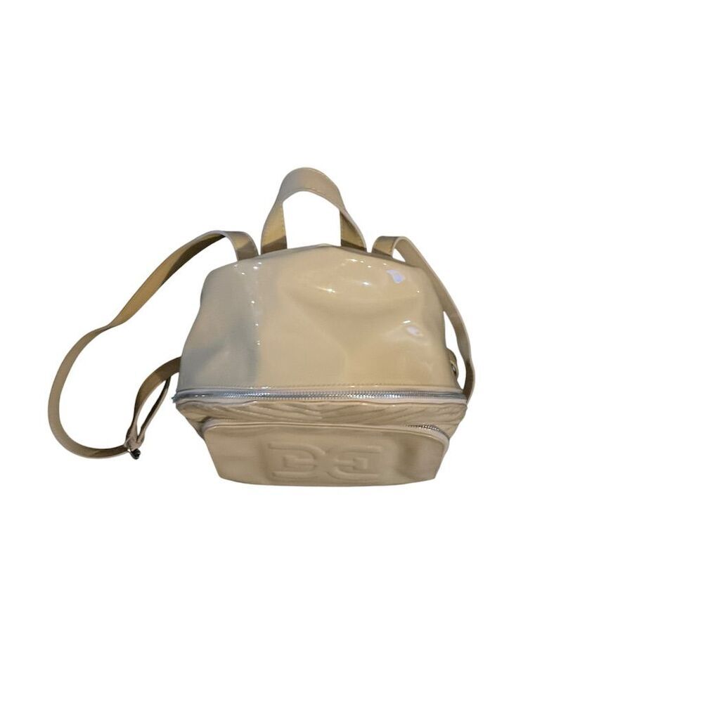 Sam Edelman Taja Ivory/Peach Quilted Faux Patent Leather Fashion Backpack NWOT! - Picture 4 of 10